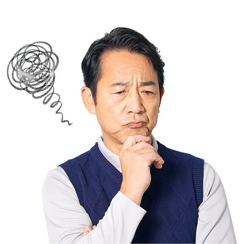 悩む男性のイメージ画像